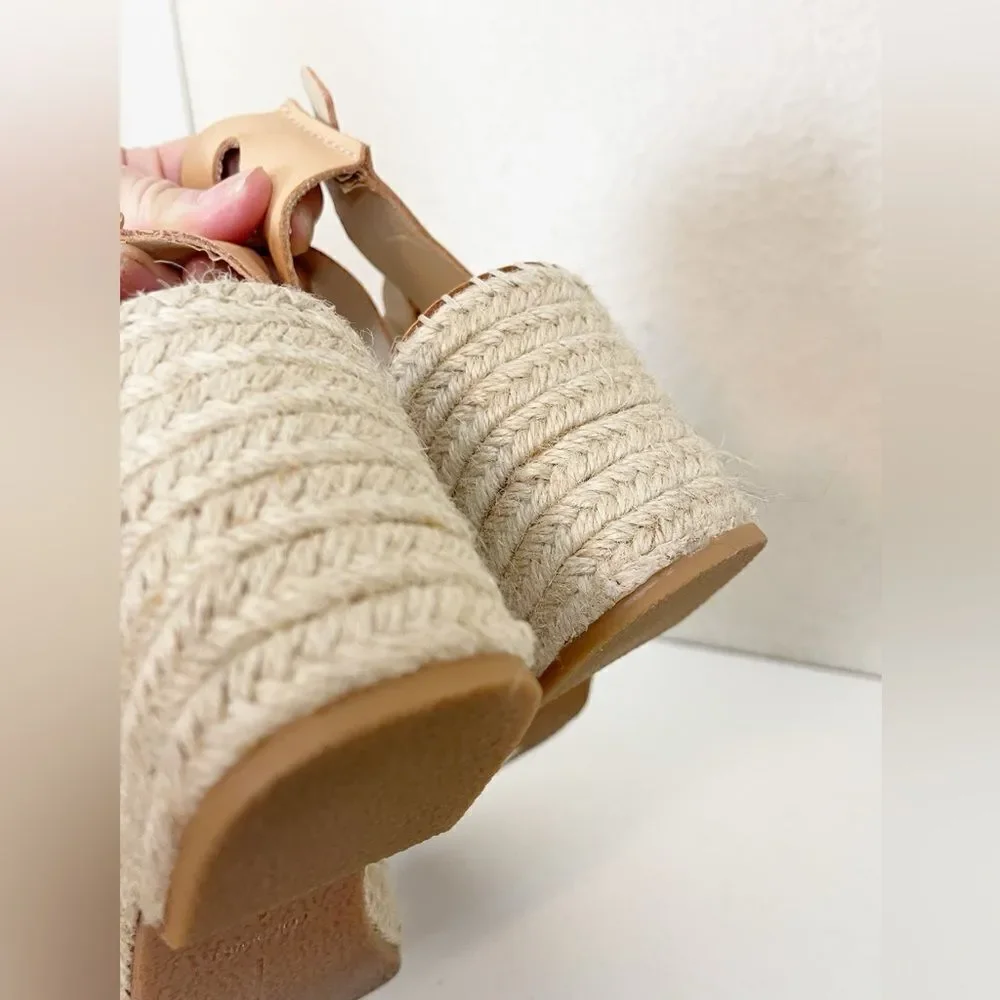 Dolce Vita Lesly Leopard Calf Hair Espadrille Wedges Size 9